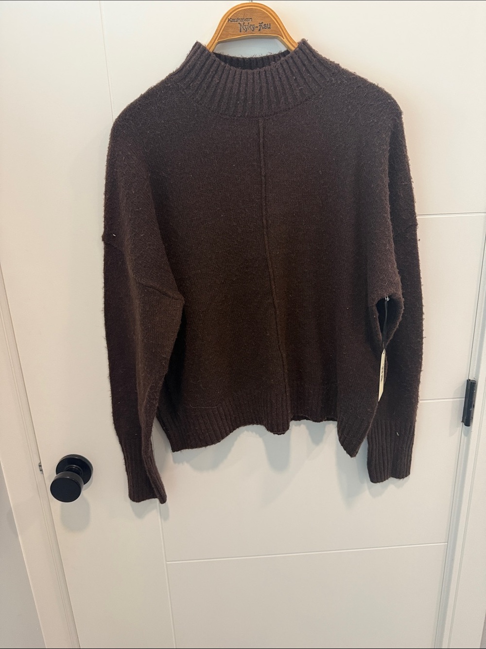 Max Studio Chocolate Brown Mock Neck Sweater size medium NWT